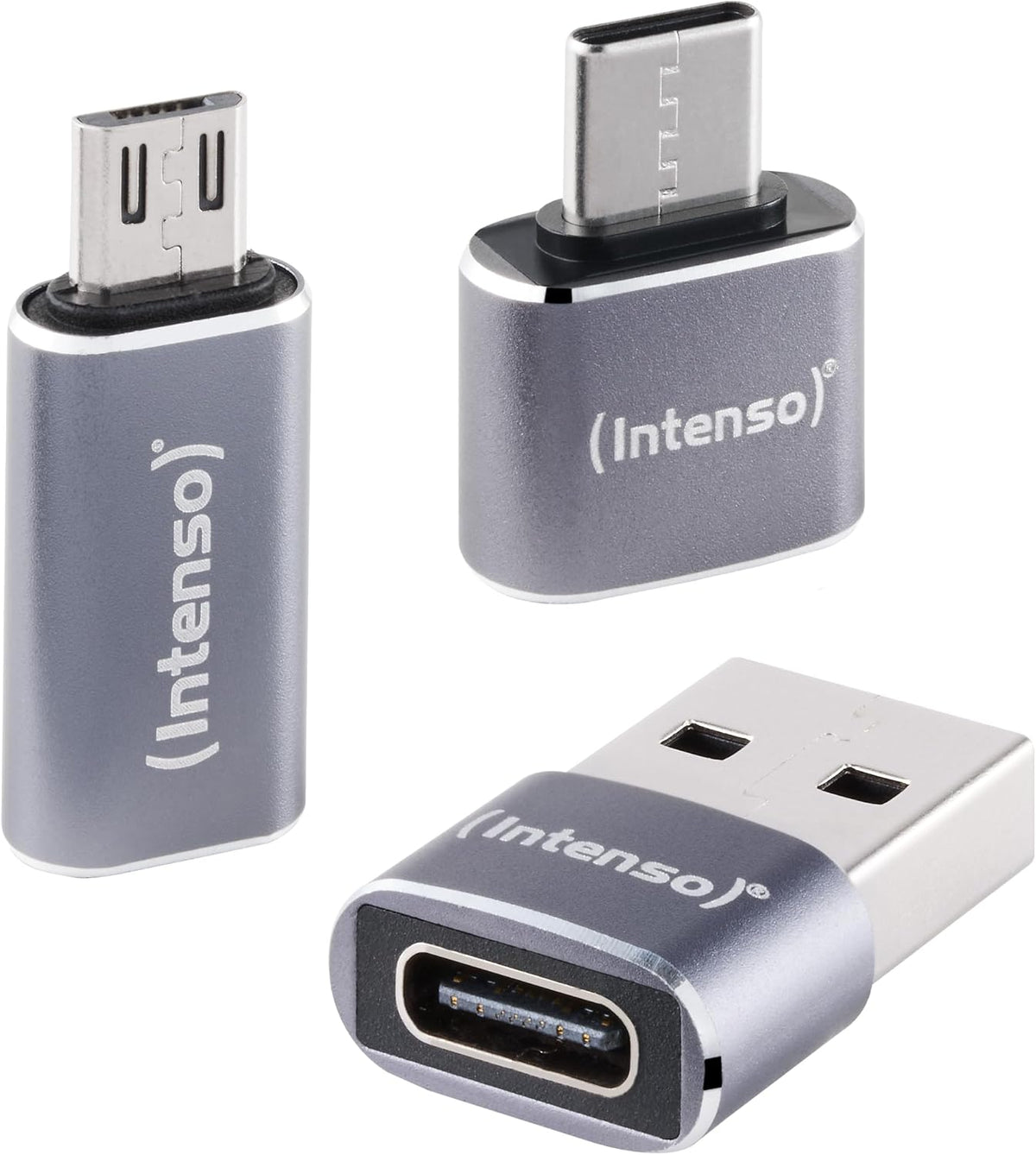 Intenso C480A USB-C to USB-A Adapter, 3 Pack - Grey - view 2