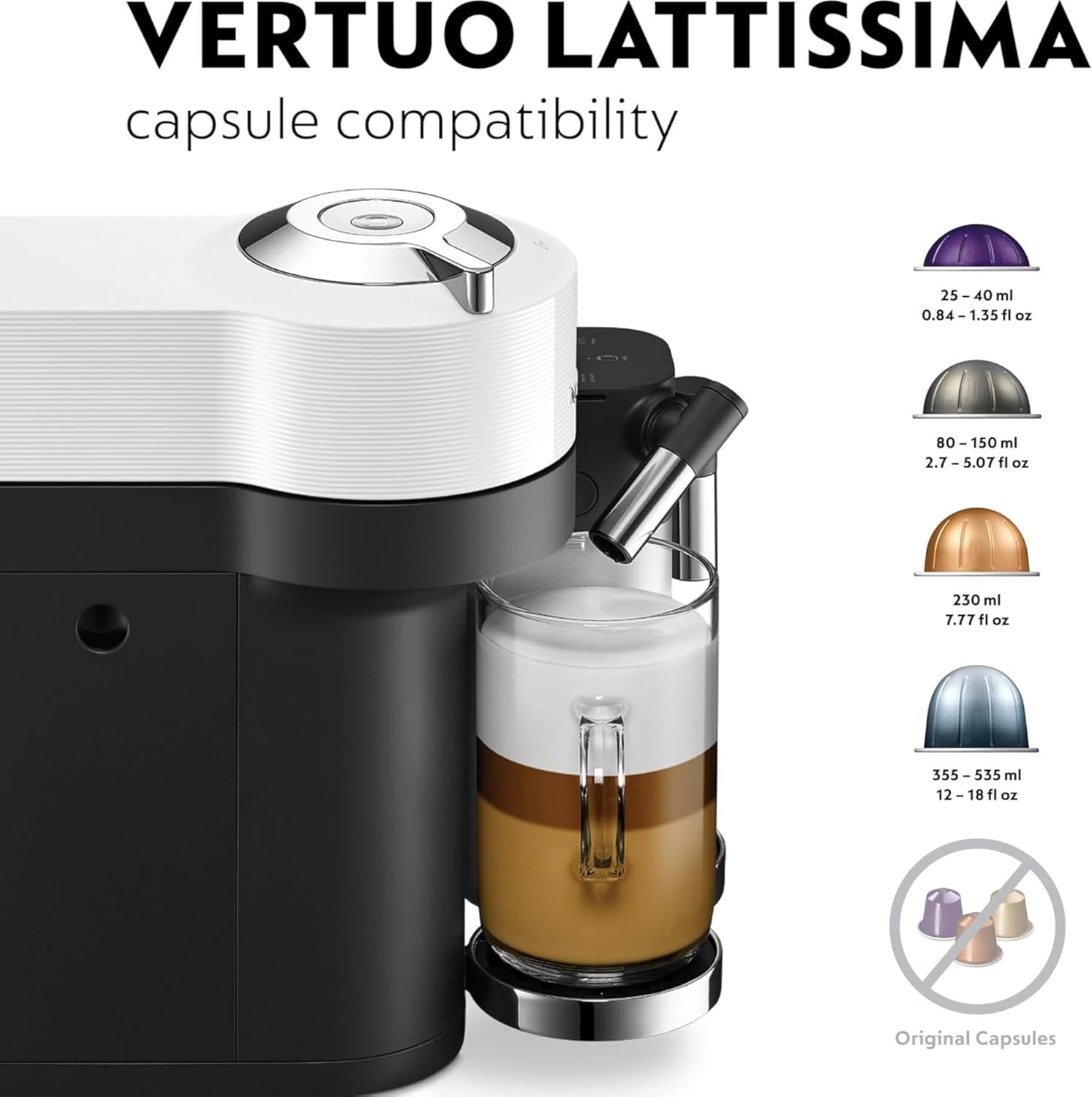 De’Longhi Nespresso Vertuo Lattissima Coffee Machine, White