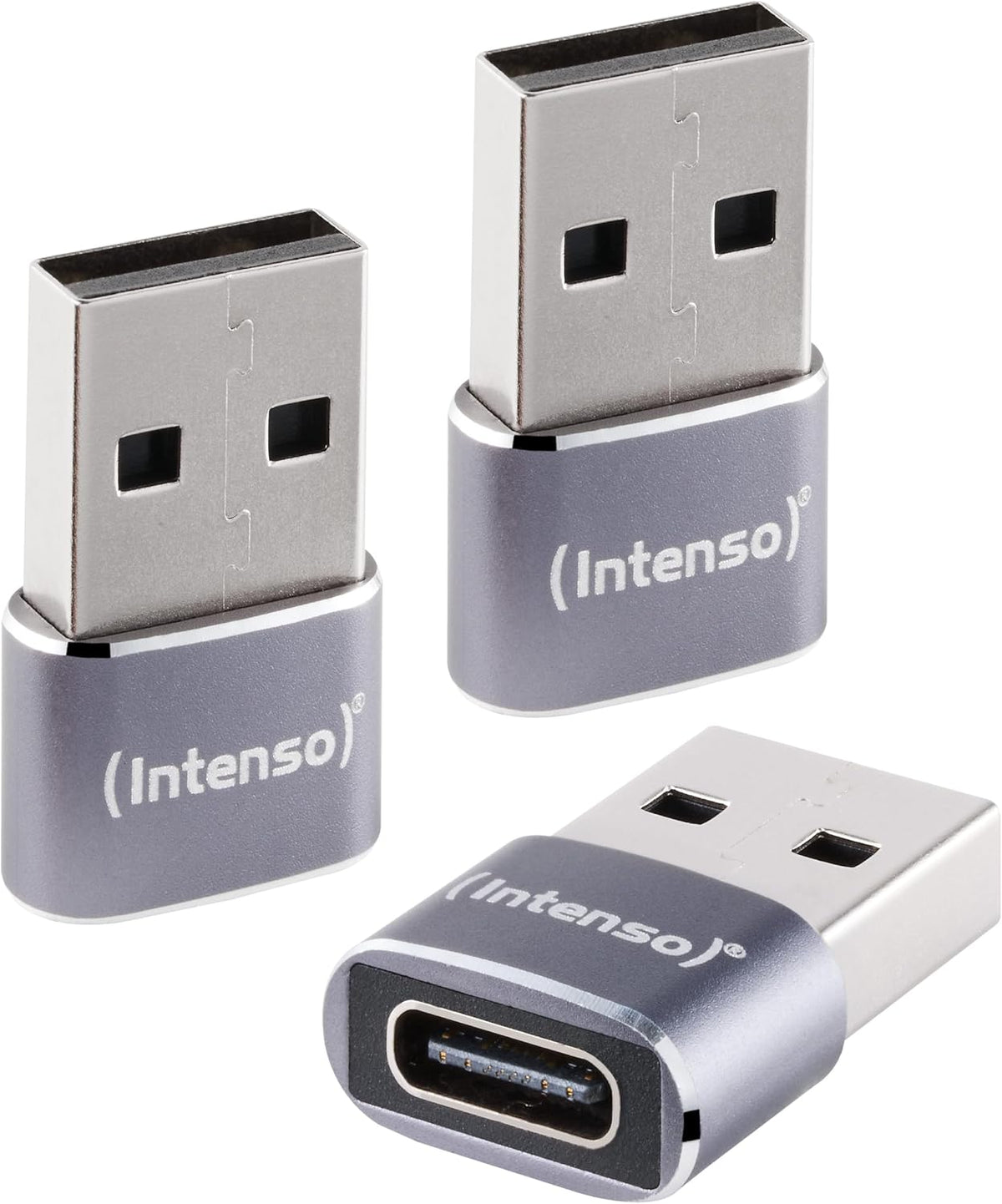 Intenso A480C USB-A to USB-C Adapter, 3 Pack - Grey - view 2