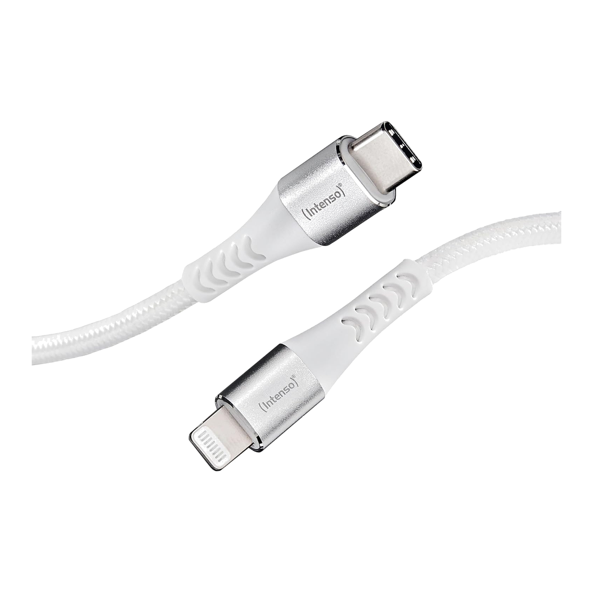 Intenso C315L USB-C to Lightning Nylon Cable 1.5m 27W - White - front view