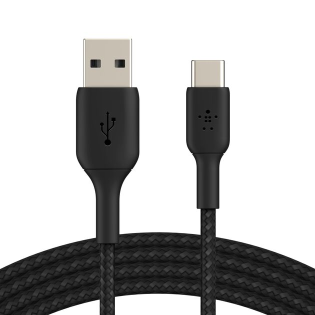 Belkin BoostCharge Braided USB-A to USB-C Cable 15W 1m Black product image