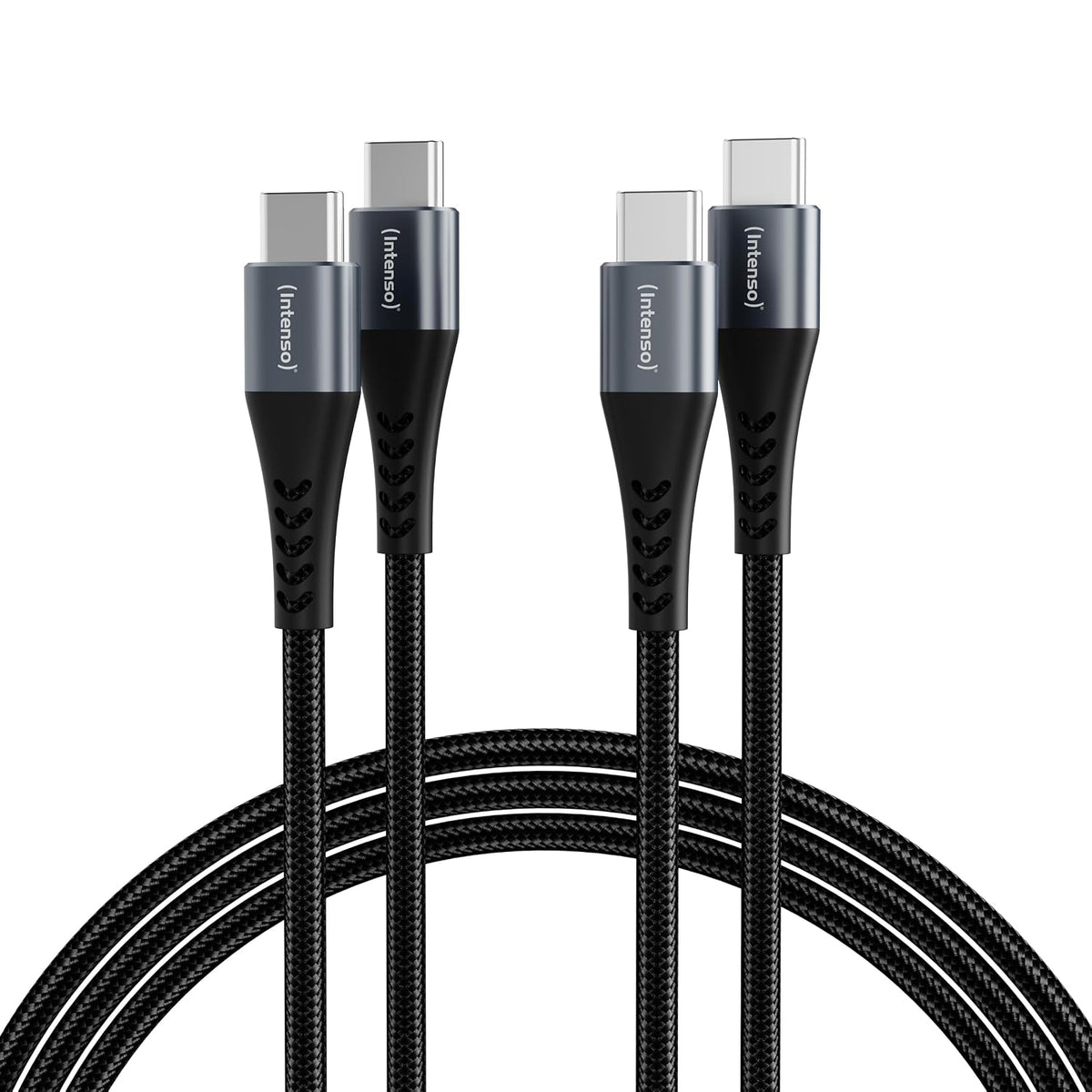 Intenso C100C USB-C to USB-C Cable 2m 100W, 2 Pack - Black - front view
