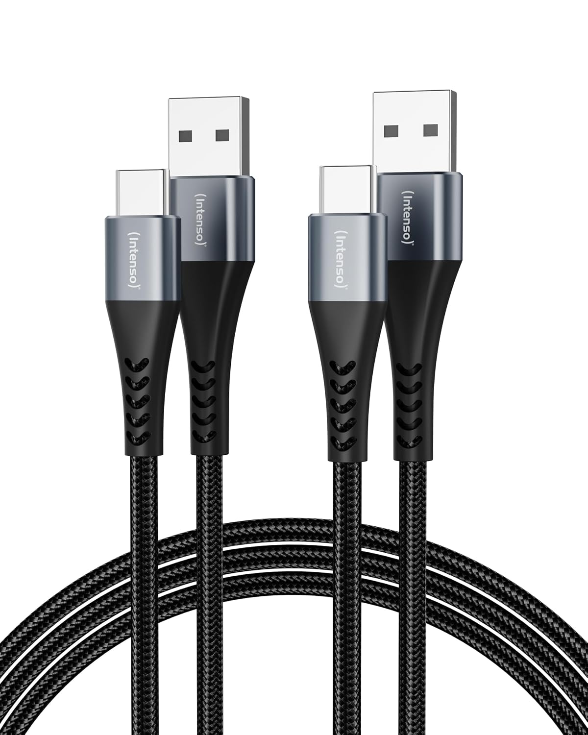 Intenso A60C USB-A to USB-C Cable 1m 60W, 2 Pack - Black - front view