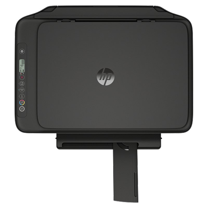 HP DeskJet 2910 All-in-One Wireless Printer - Cement Noir - top view with output tray