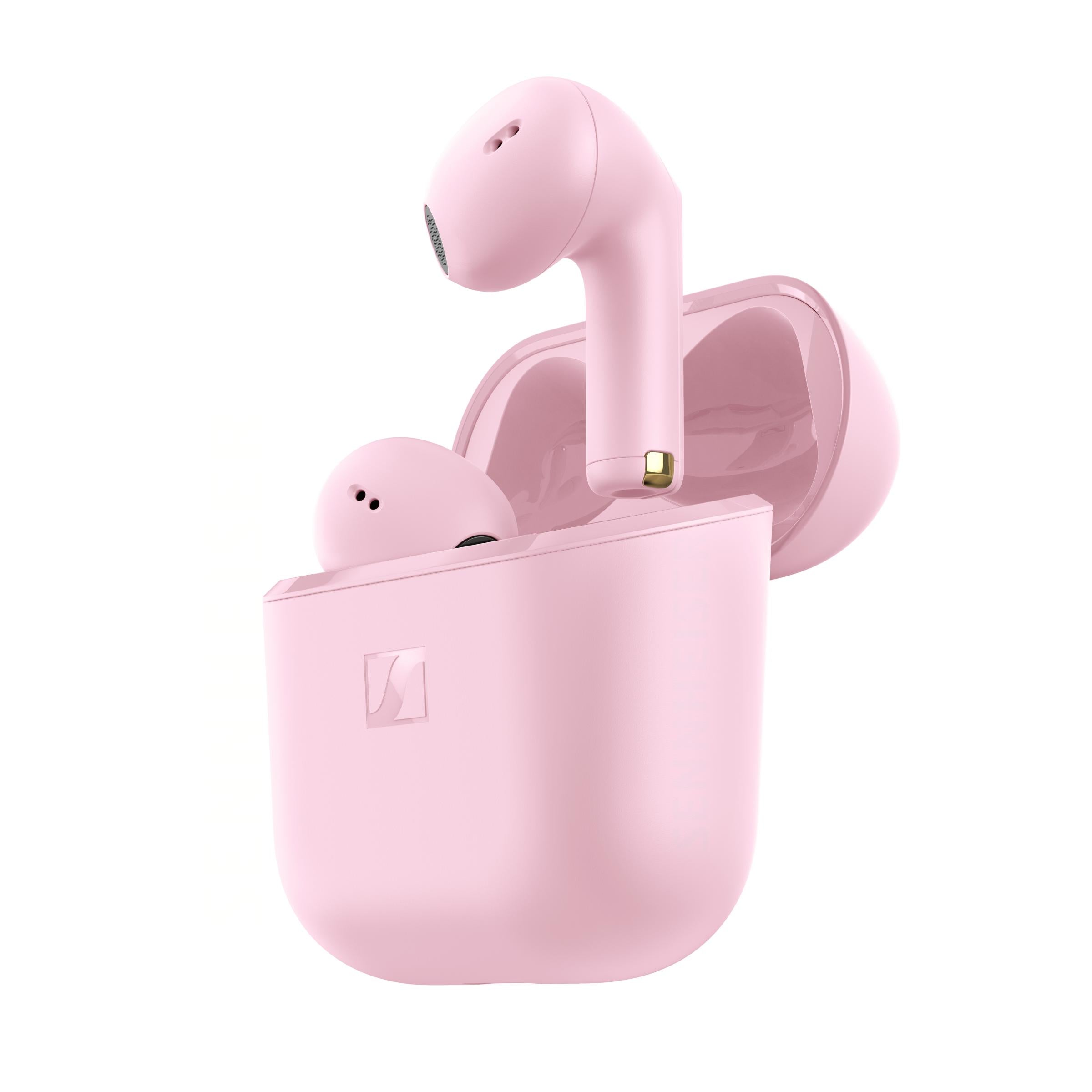 Sennheiser ACCENTUM Open True Wireless Earphones Mousse — charging case open with earbuds