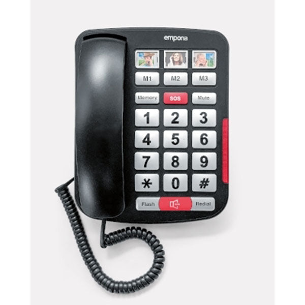 Emporia AMPLi40 Big-Button Amplified Corded Home Phone Black/Silver ds