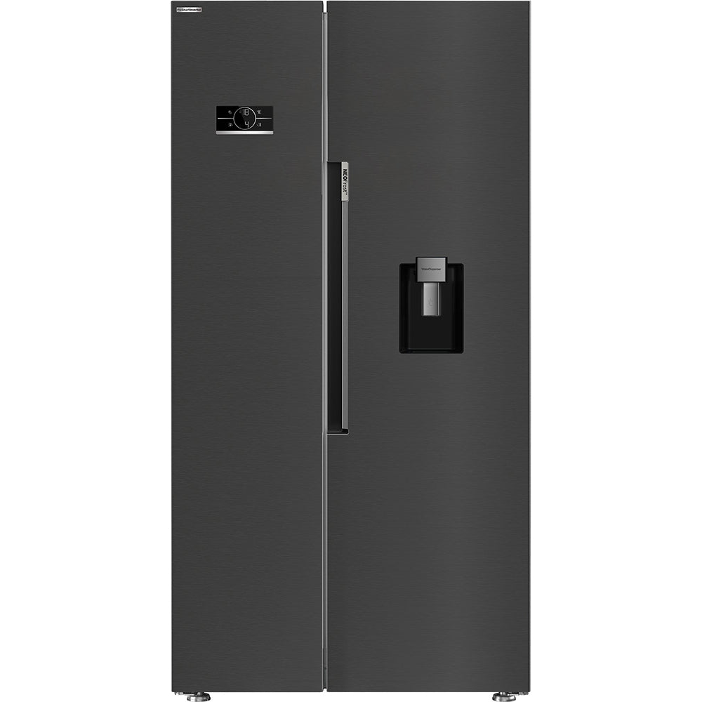 Beko American Style Fridge Freezer Black Steel | ASD2442VPZ