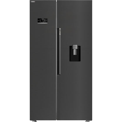 Beko American Style Fridge Freezer Black Steel | ASD2442VPZ