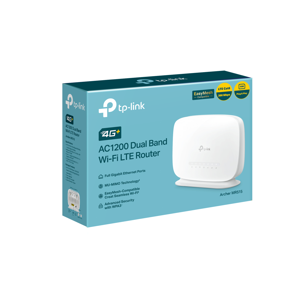 TP-Link Archer MR515 retail packaging (4G+ AC1200 Dual Band Wi-Fi LTE Router)