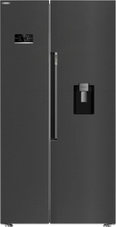 BEKO 364/212 LITRE 179 X 91 CM NON PLUMBED AMERICAN FRIDGE FREEZER - BLACK STEEL- HARVEST FRESH | ASD2442VPZ