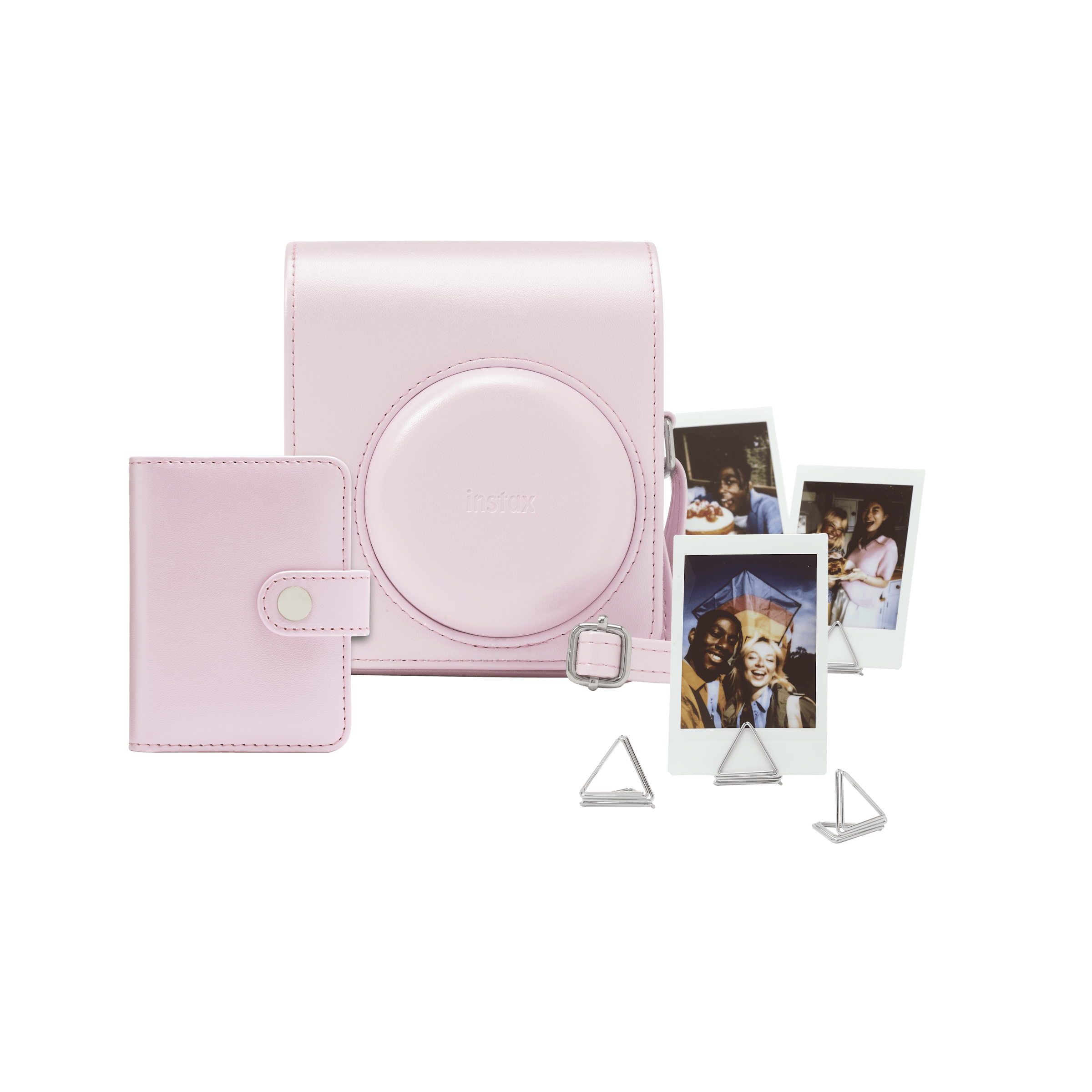 FUJIFILM instax mini 13 Accessory Kit Candy Pink - case and photo album; camera shown for illustration and sold separately