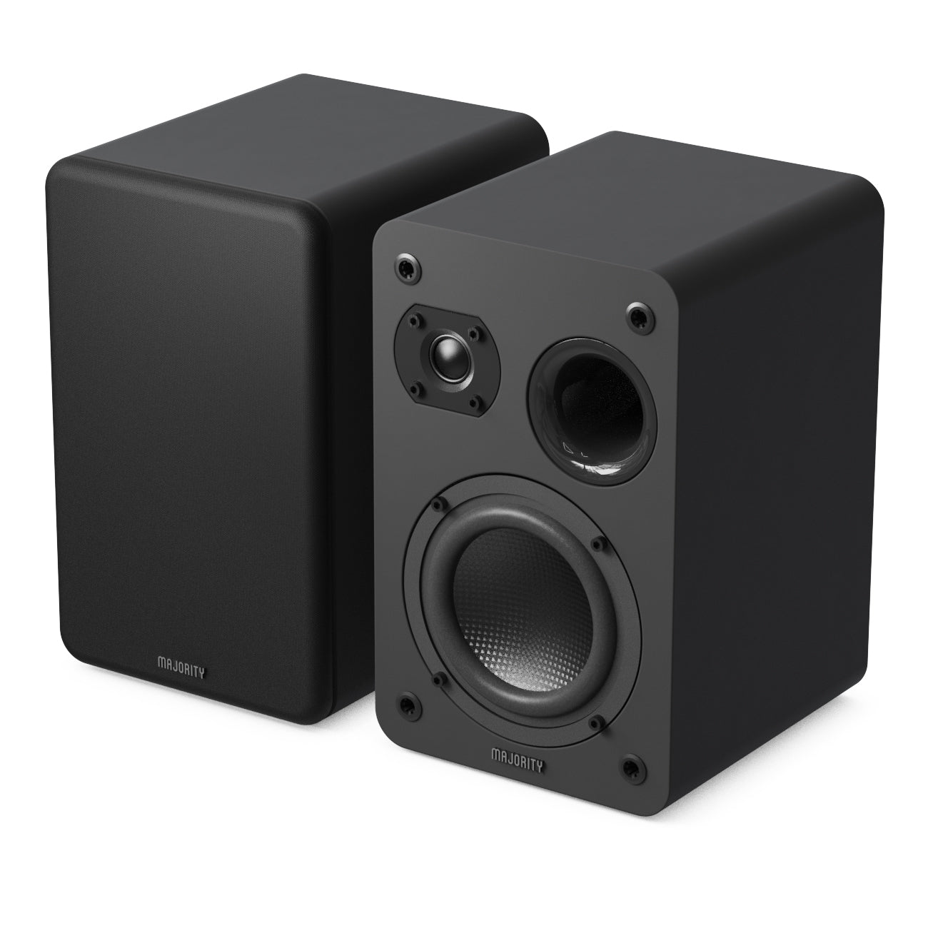 Majority D70X Passive Bookshelf Speakers, Black - official product image