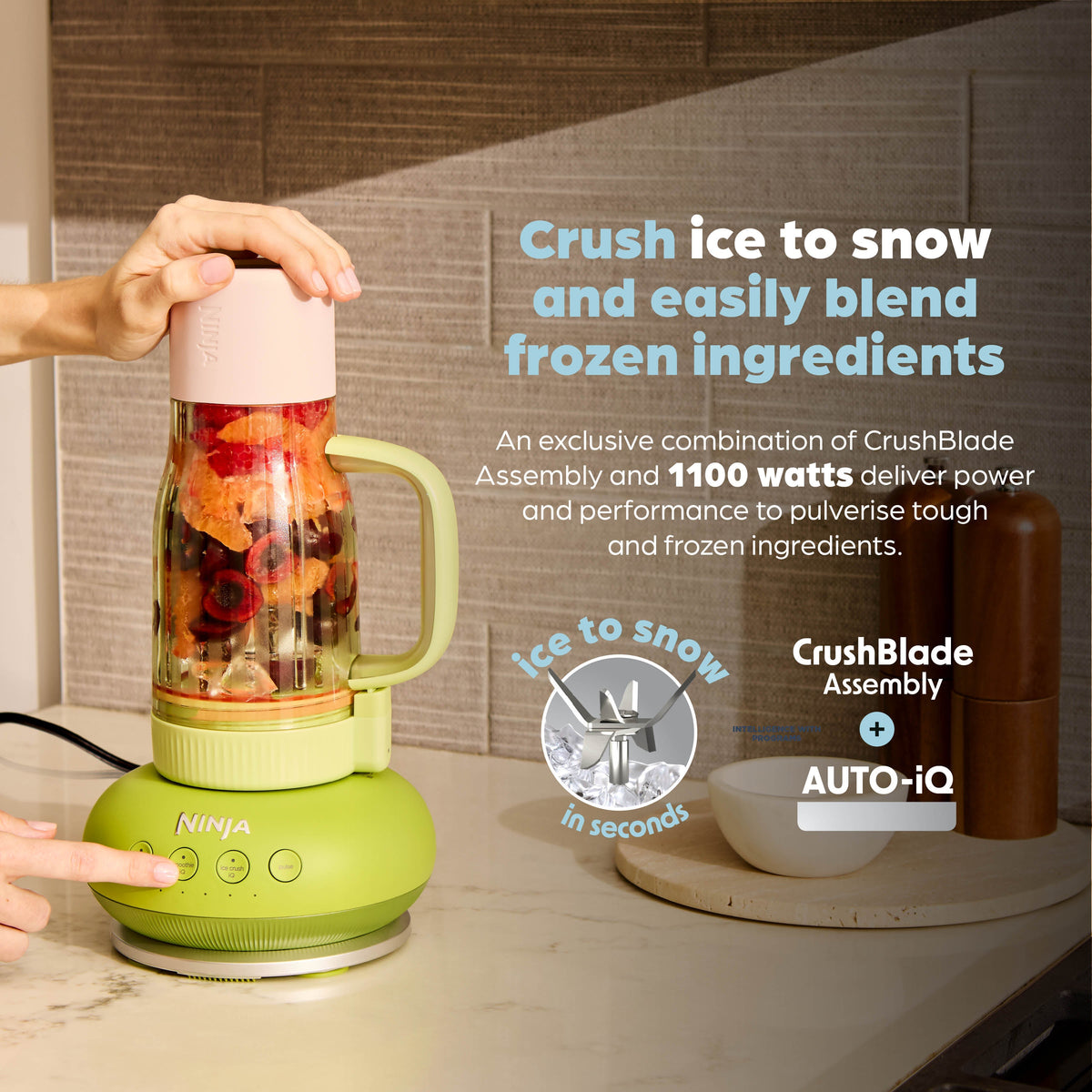 Ninja BlendBOSS Tumbler Blender 710ml - Onyx - crush ice to snow