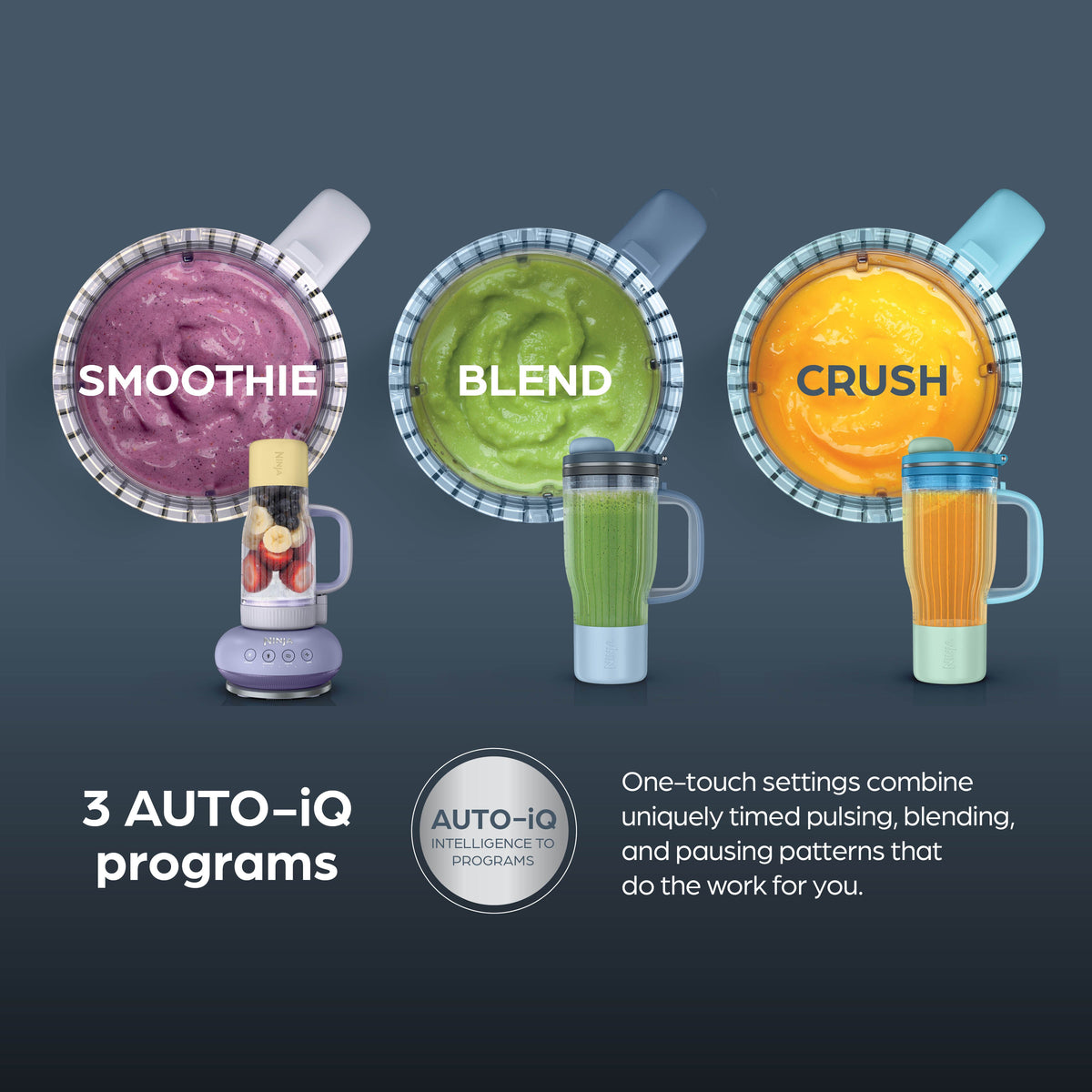 Ninja BlendBOSS Tumbler Blender 710ml - Onyx - 3 Auto-iQ programmes