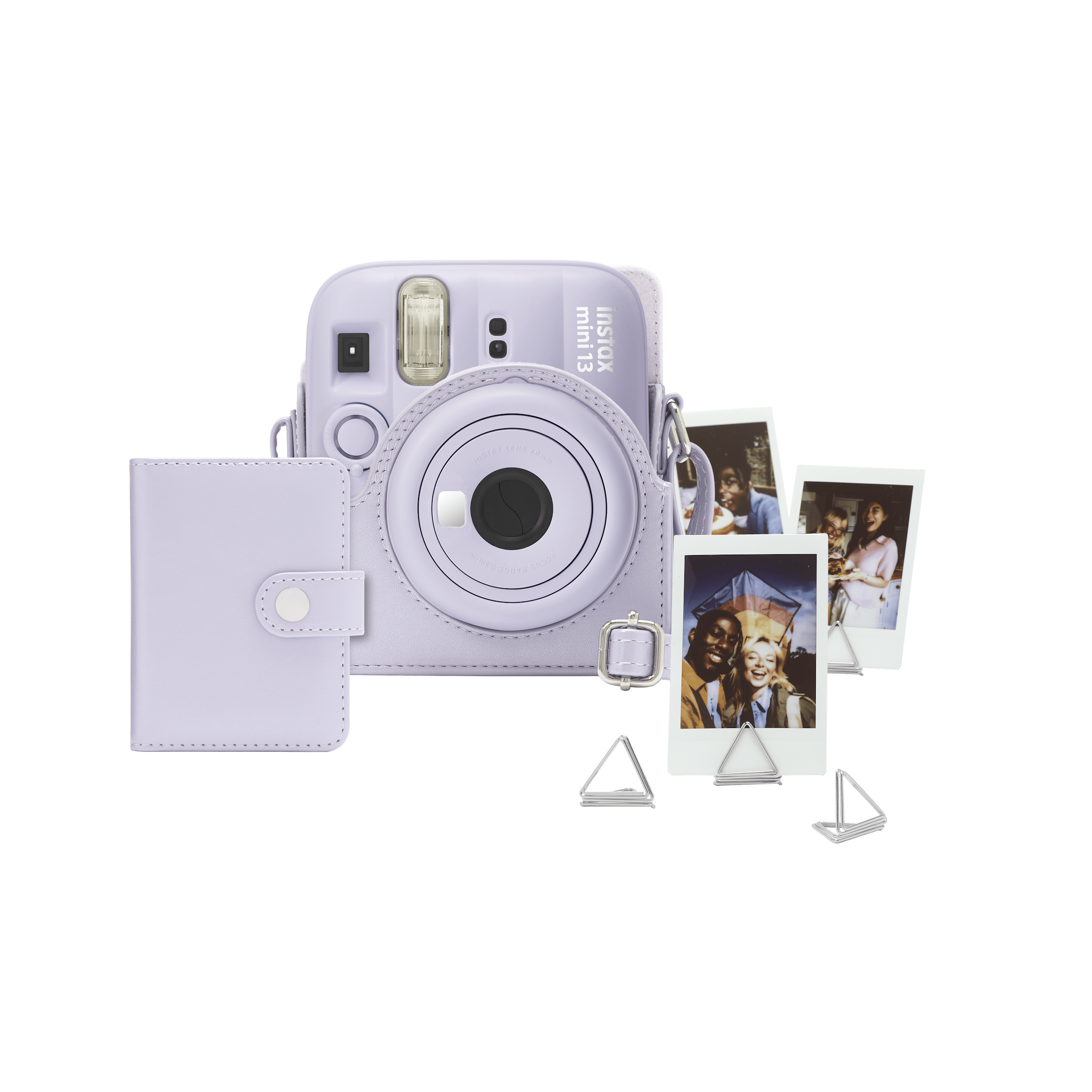 FUJIFILM instax mini 13 Accessory Kit Dreamy Purple - accessory kit overview; camera shown for illustration and sold separately