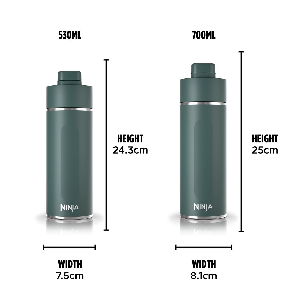 Ninja Thirsti Insulated Travel Bottle 530ml Evergreen product image