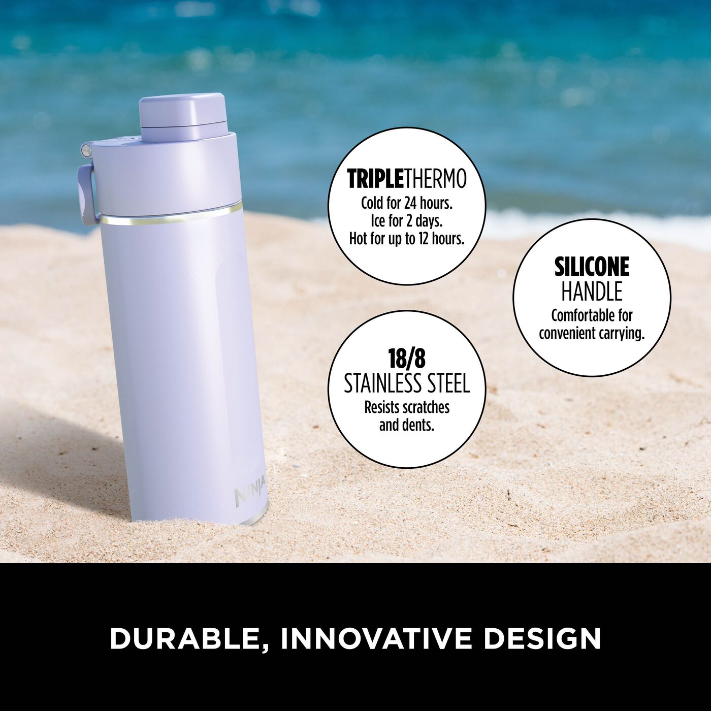 Ninja Thirsti Insulated Travel Bottle 700ml Lavender product image