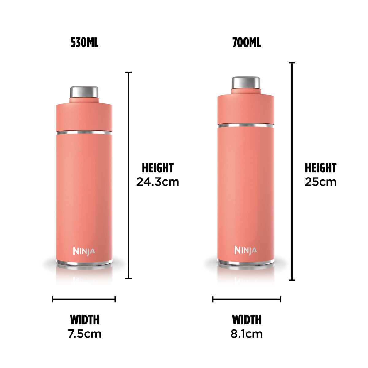 Ninja Thirsti Insulated Travel Bottle 700ml Coral product image