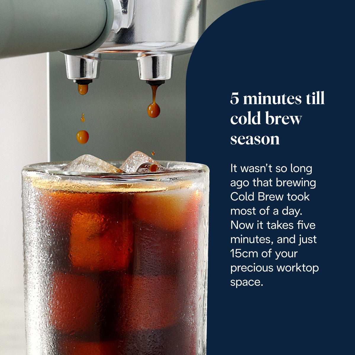 De'Longhi Dedica Duo Espresso Machine - Green - Cold Brew in five minutes