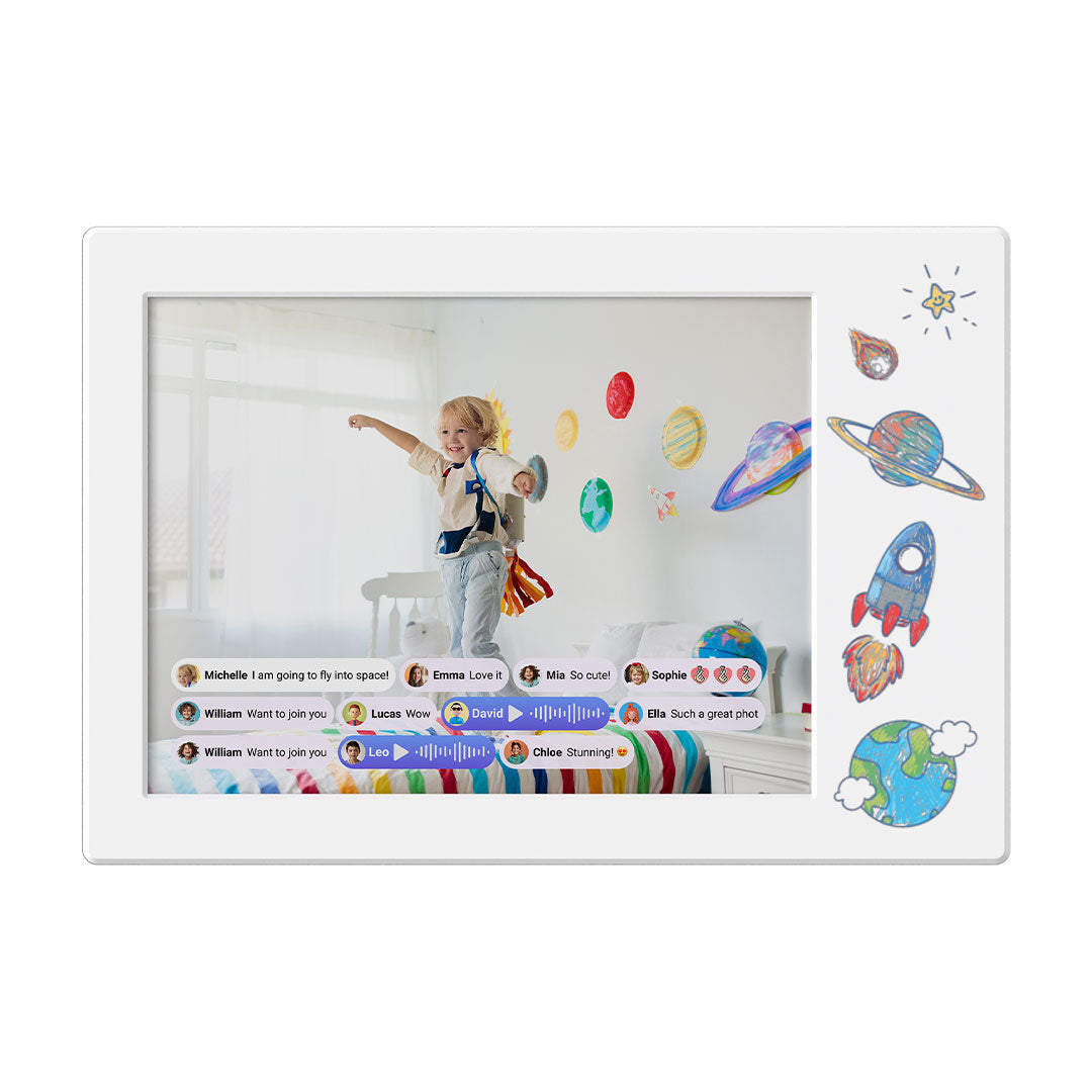 myFirst Frame Doodle 9 - 9" E-Ink Drawing Tablet with Tracing Overlay - White | 256-FF0901SA-WE01
