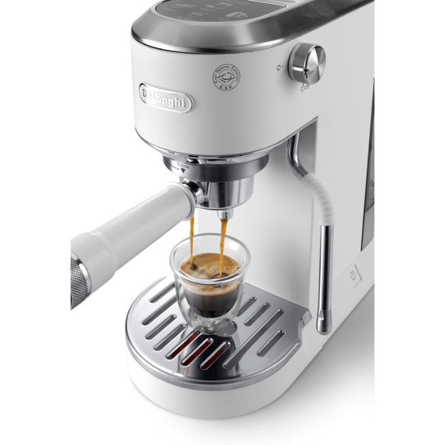 De'Longhi Dedica Duo with Advanced Milk Steam Wand & Cold Brew Option - White
