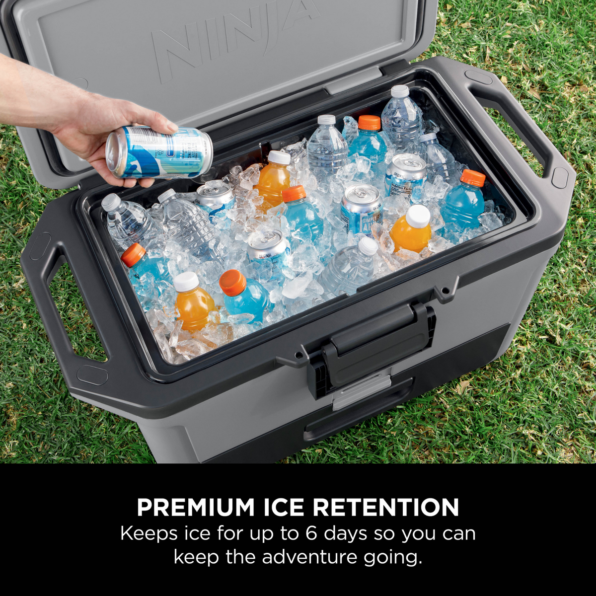 Ninja FrostVault 47L Hard Cooler with Dry Zone - Slate Grey - premium ice retention