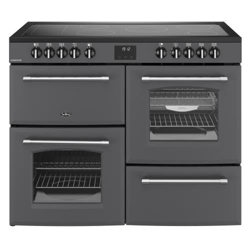 BELLING 110CM WIDE FARMHOUSE RANGE 5 ZONE CERAMIC HOB - ANTHRACITE