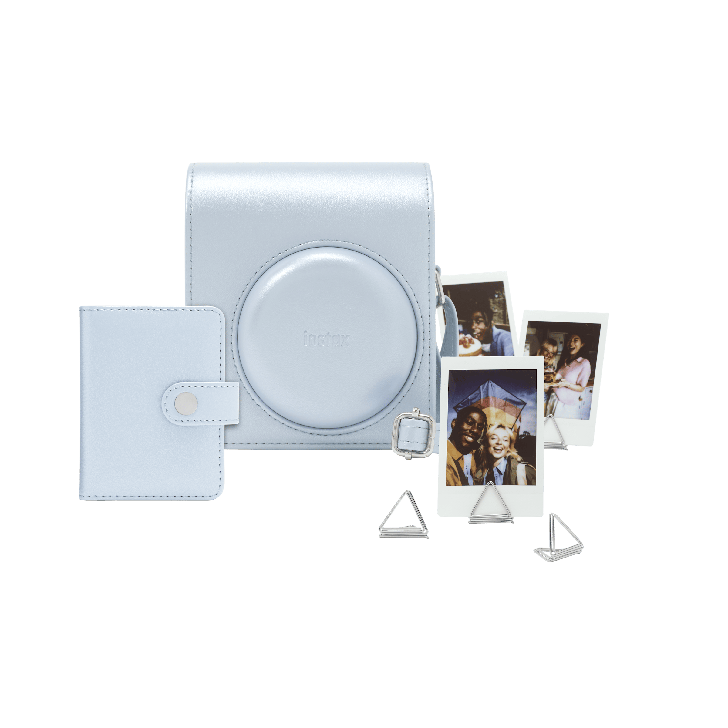 FUJIFILM instax mini 13 Accessory Kit Frost Blue - case and photo album; camera shown for illustration and sold separately