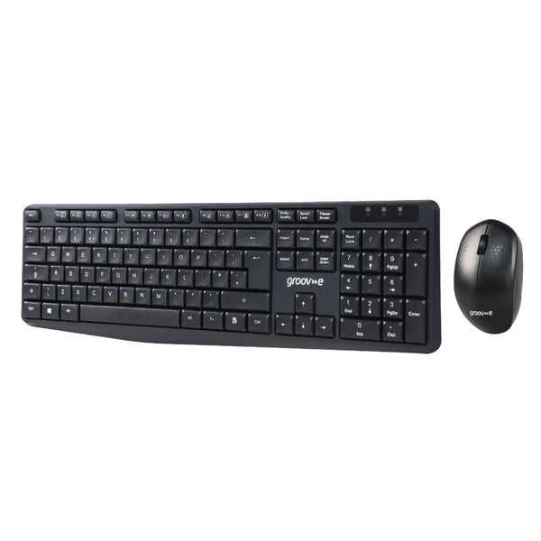 Groov-e Wireless Full-Size Keyboard and Mouse Set Black product image