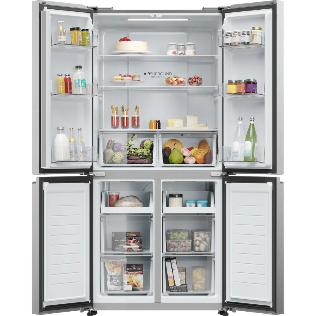 Haier Cube 83 Series American Fridge Freezer – Silver | HCR3818ENMG