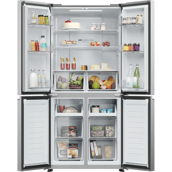 Haier Cube 83 Series American Fridge Freezer – Silver | HCR3818ENMG