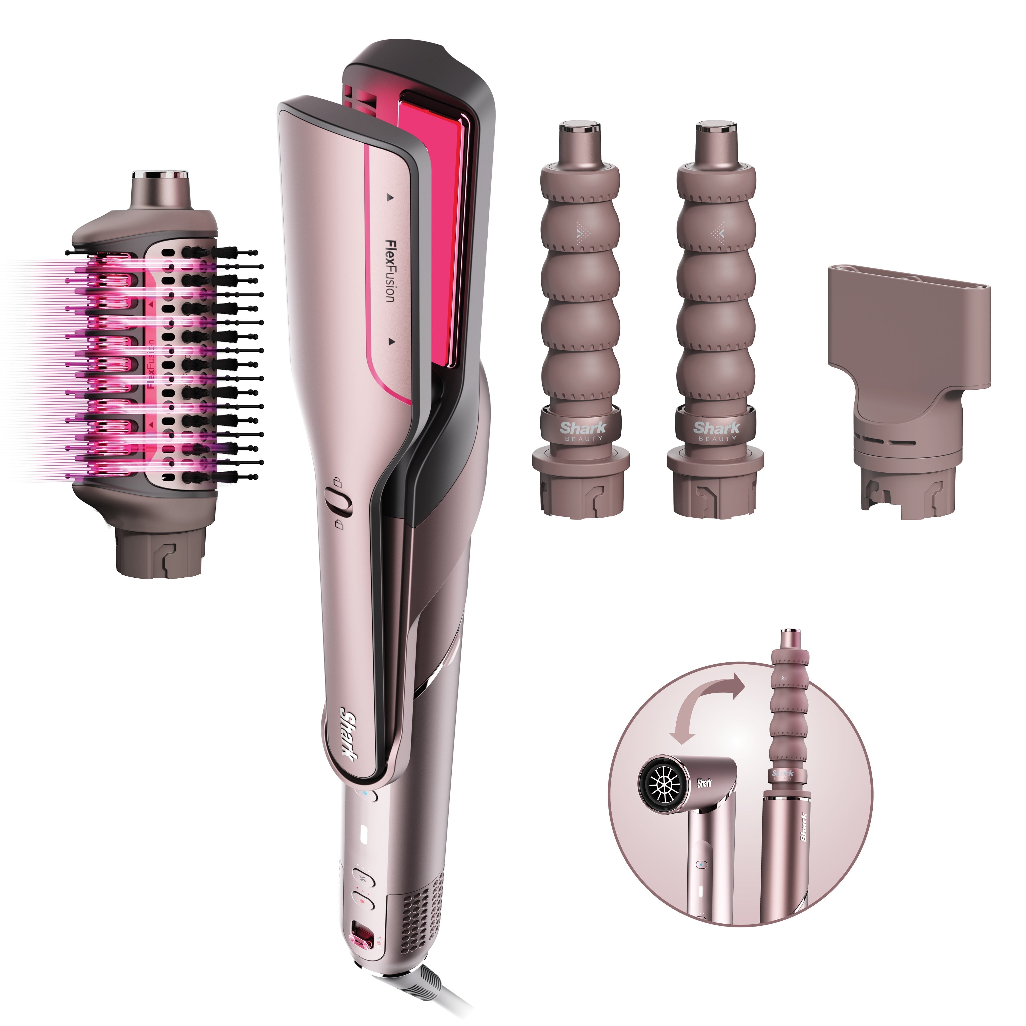 Shark FlexFusion Straight 4-in-1 Air Styler & Ceramic Straightener Cosmic Blush product image