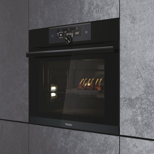 Haier I-Turn Series 6 70L Built-In Electric Single Oven - Black | HWO60SM6F8BH