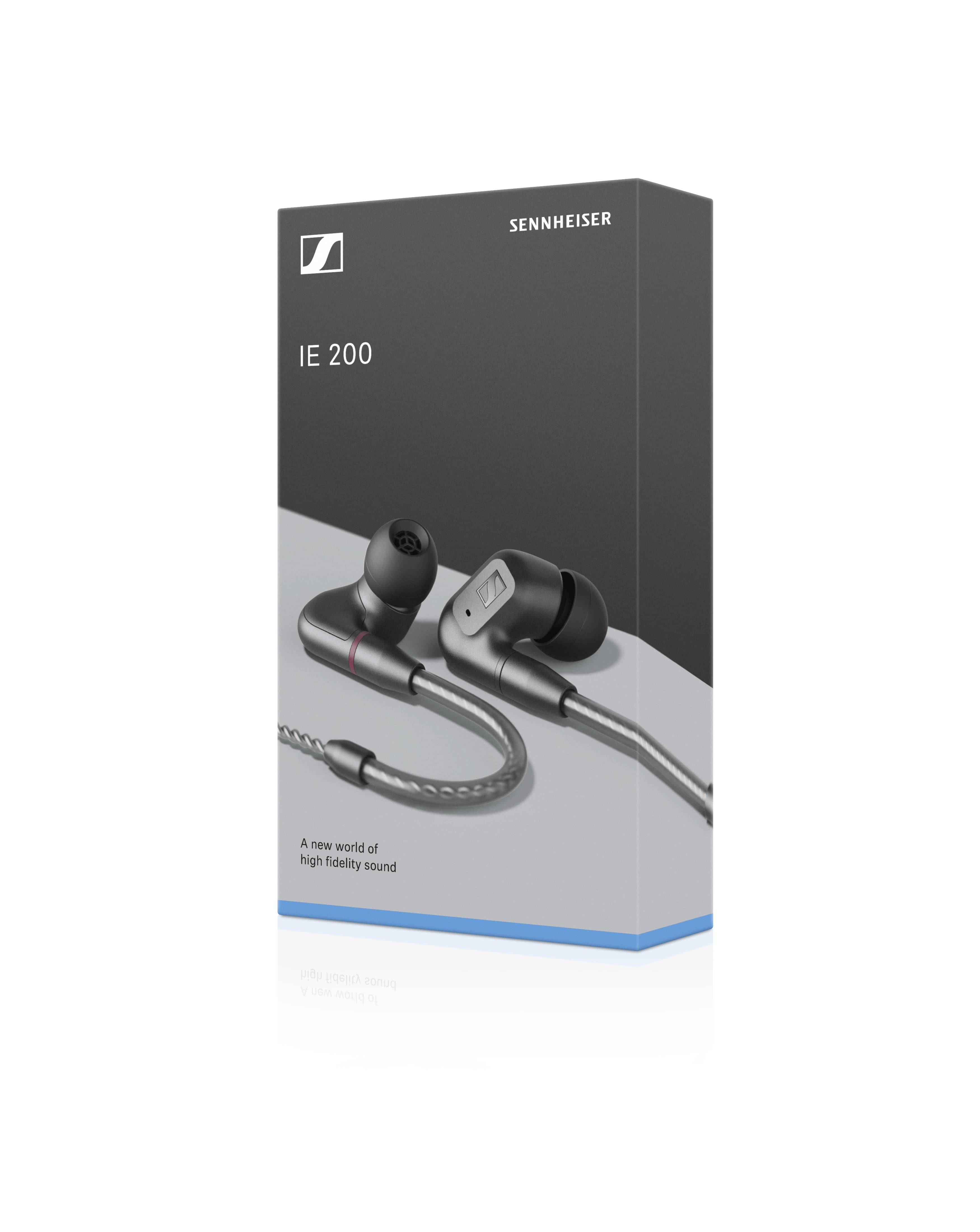 Sennheiser IE 200 Audiophile Earphones Black — retail packaging, front