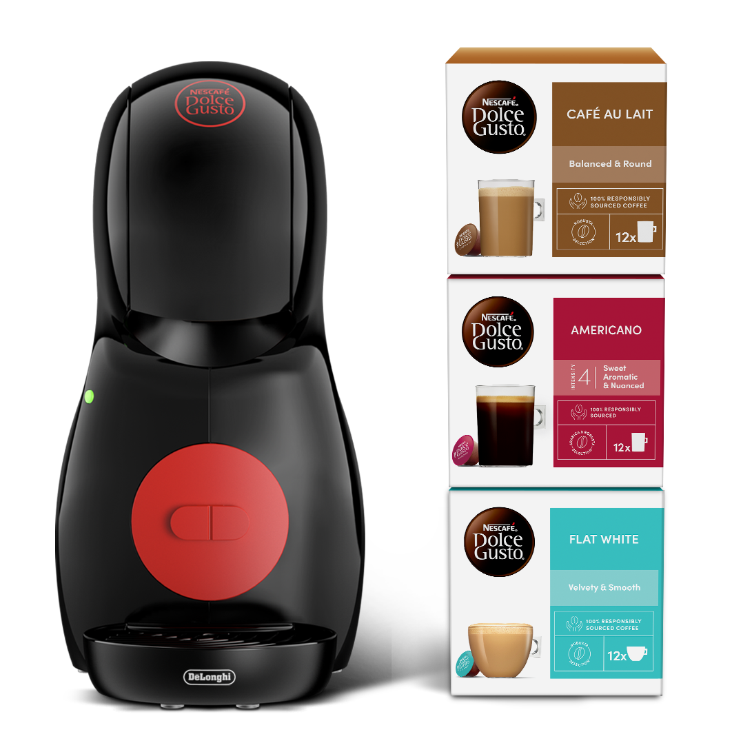 Nescafé DolceGusto Piccolo XS Pod Coffee Machine by De'Longhi - Value Bundle - Black