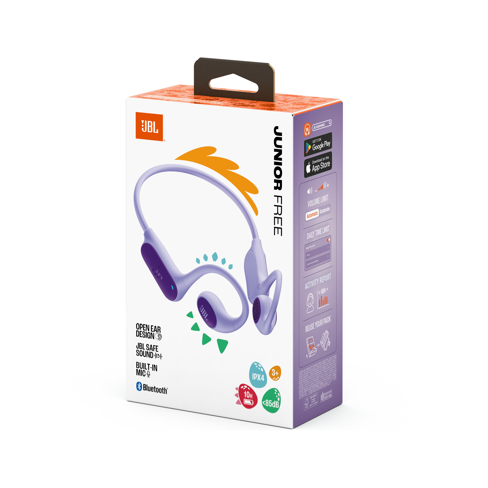 JBL Junior Free Kids Wireless Open-Ear Headphones Purple product image
