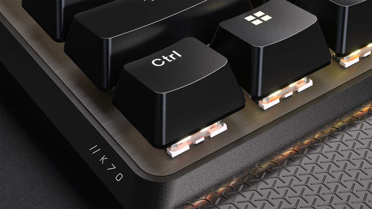 Corsair K70 Core TKL Wireless RGB Mechanical Gaming Keyboard, UK Layout - Black - keycap and switch close-up