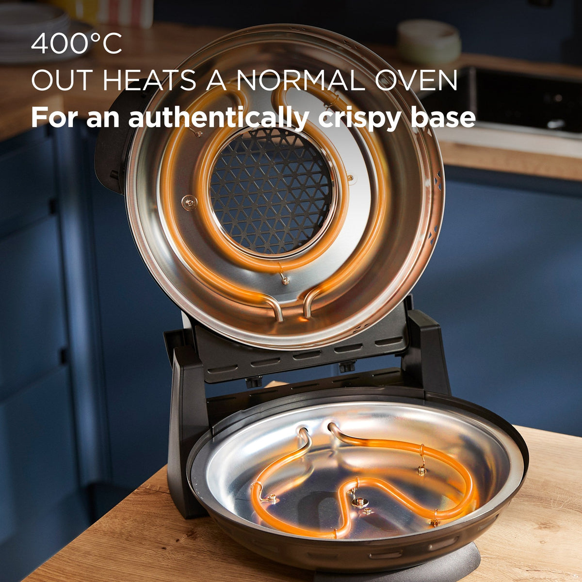 Kenwood My Pizzeria Pizza Oven - Black - dual-sided heating elements reaching 400C