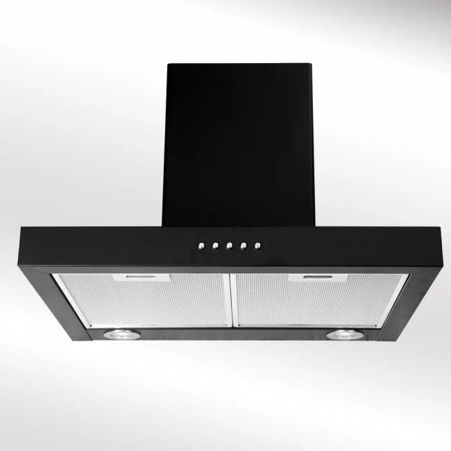 Luxair 70cm Slimline Flat Cooker Hood in Matt Black | LA-70-FLT-BLK