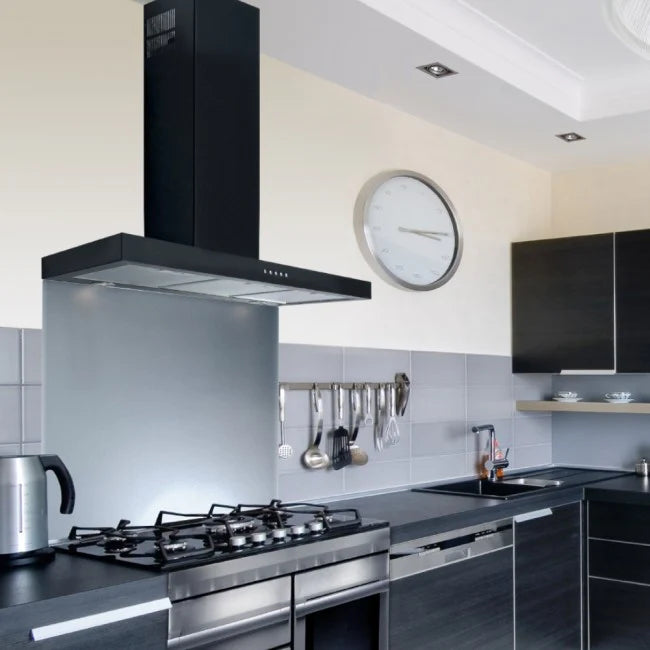 Luxair 70cm Slimline Flat Cooker Hood in Matt Black | LA-70-FLT-BLK