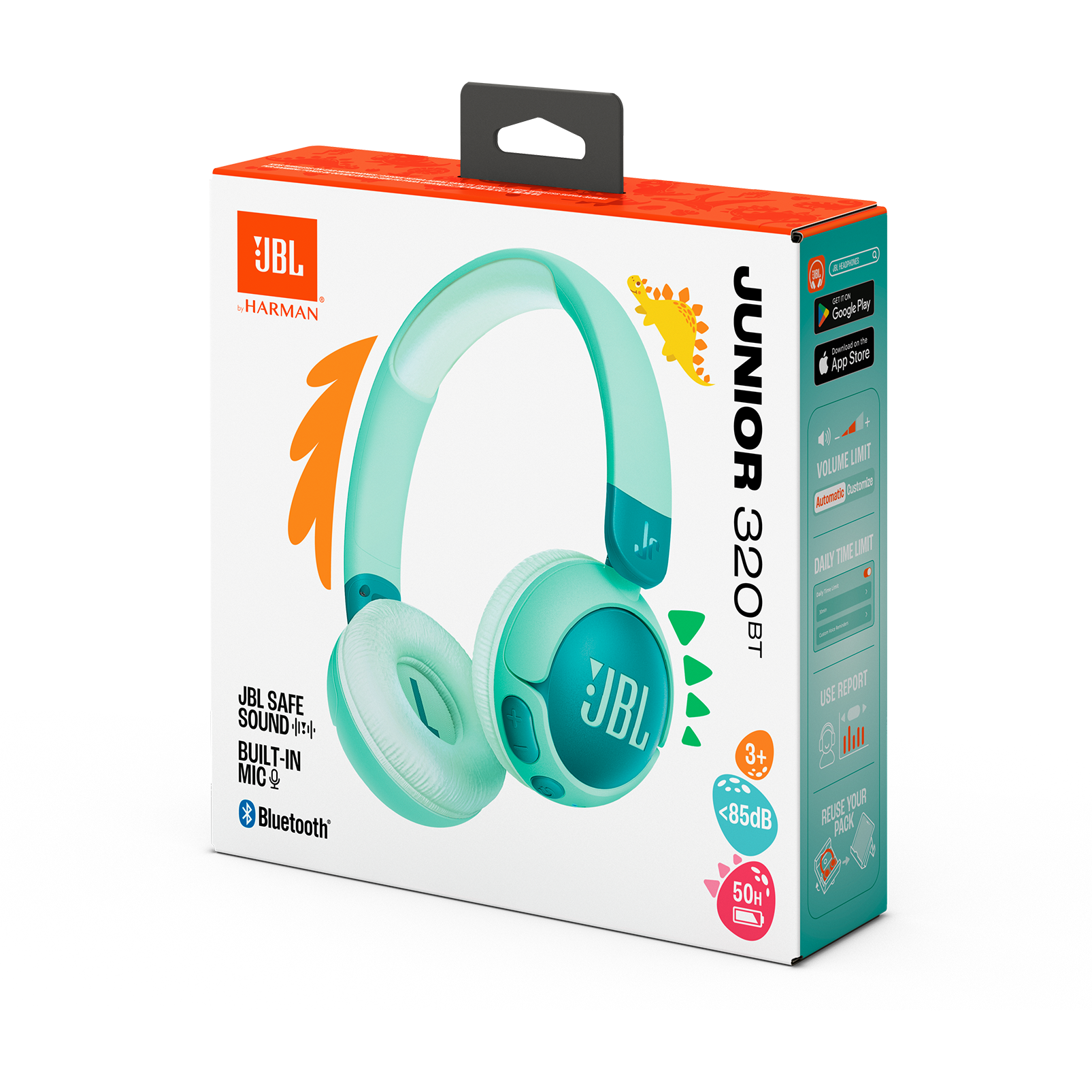 JBL Junior 320BT Kids Wireless On-Ear Headphones Green product image