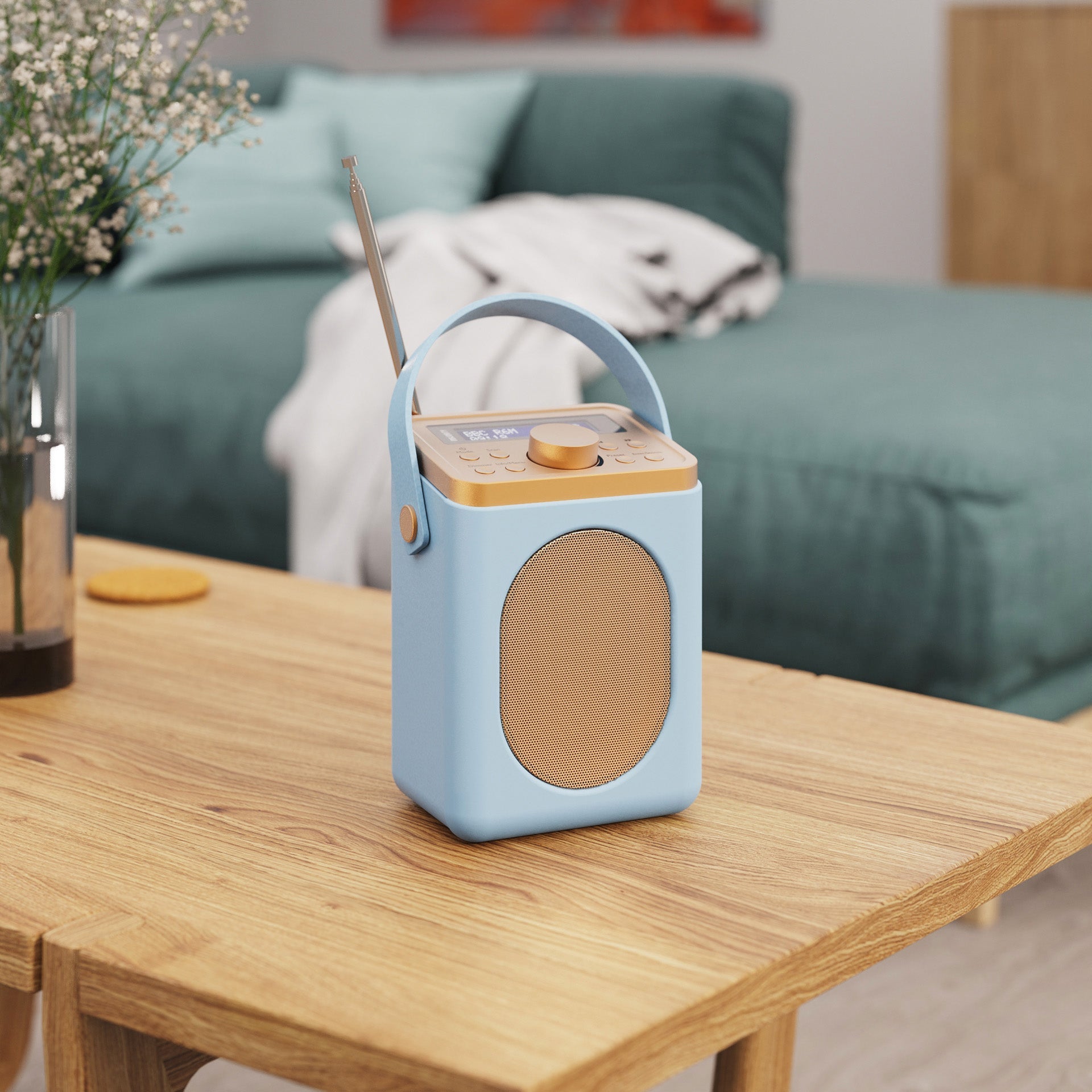 Majority Little Shelford Portable Bluetooth DAB/FM Radio, Duck Egg - official product image