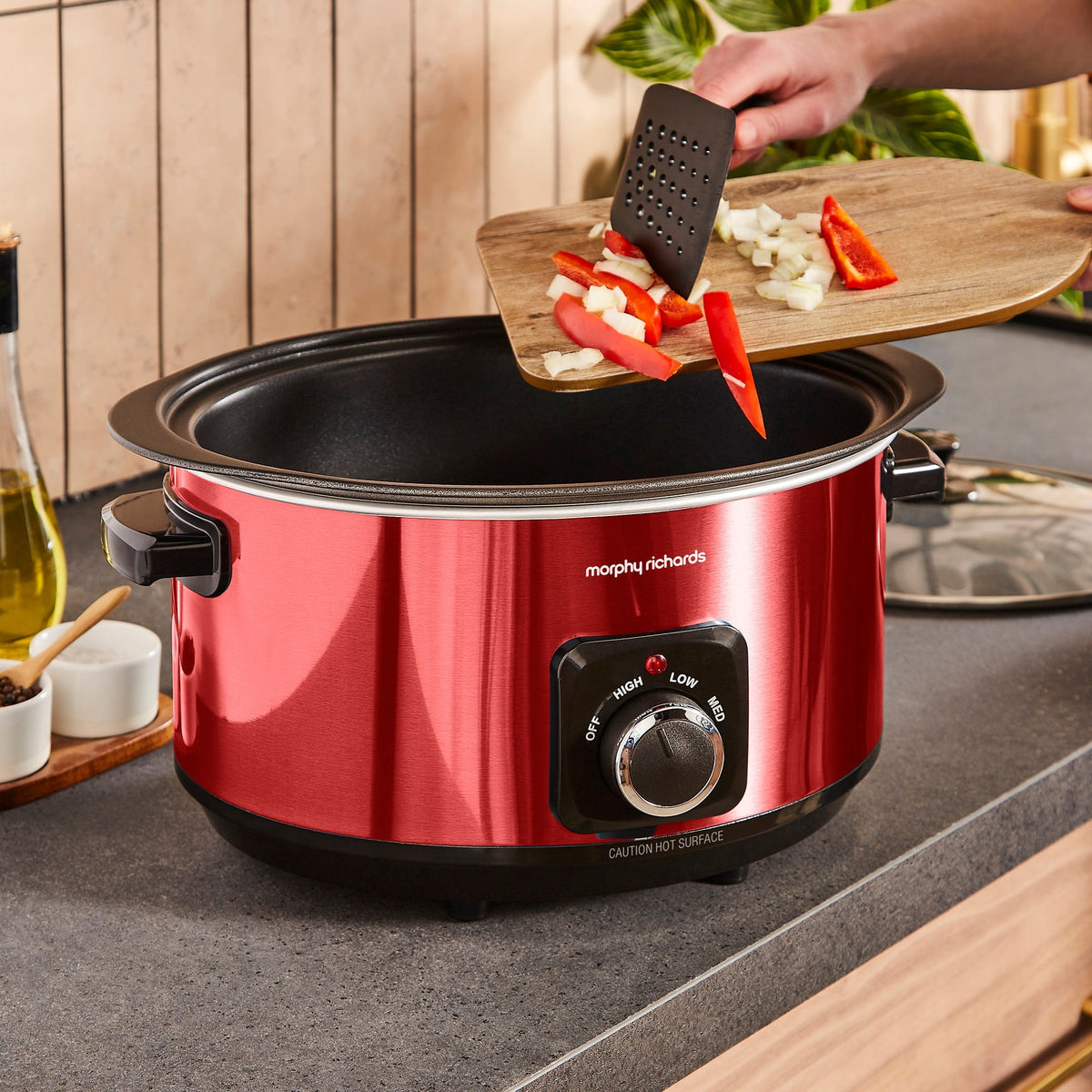 Morphy Richards Slow Cooker Accents Sear & Stew 6.5L Red product image