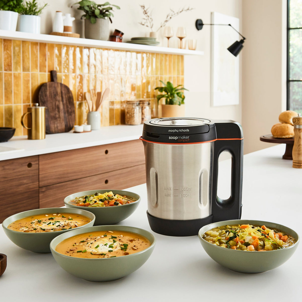 Morphy Richards Compact Soup Maker 1L Stainless Steel & Black product image