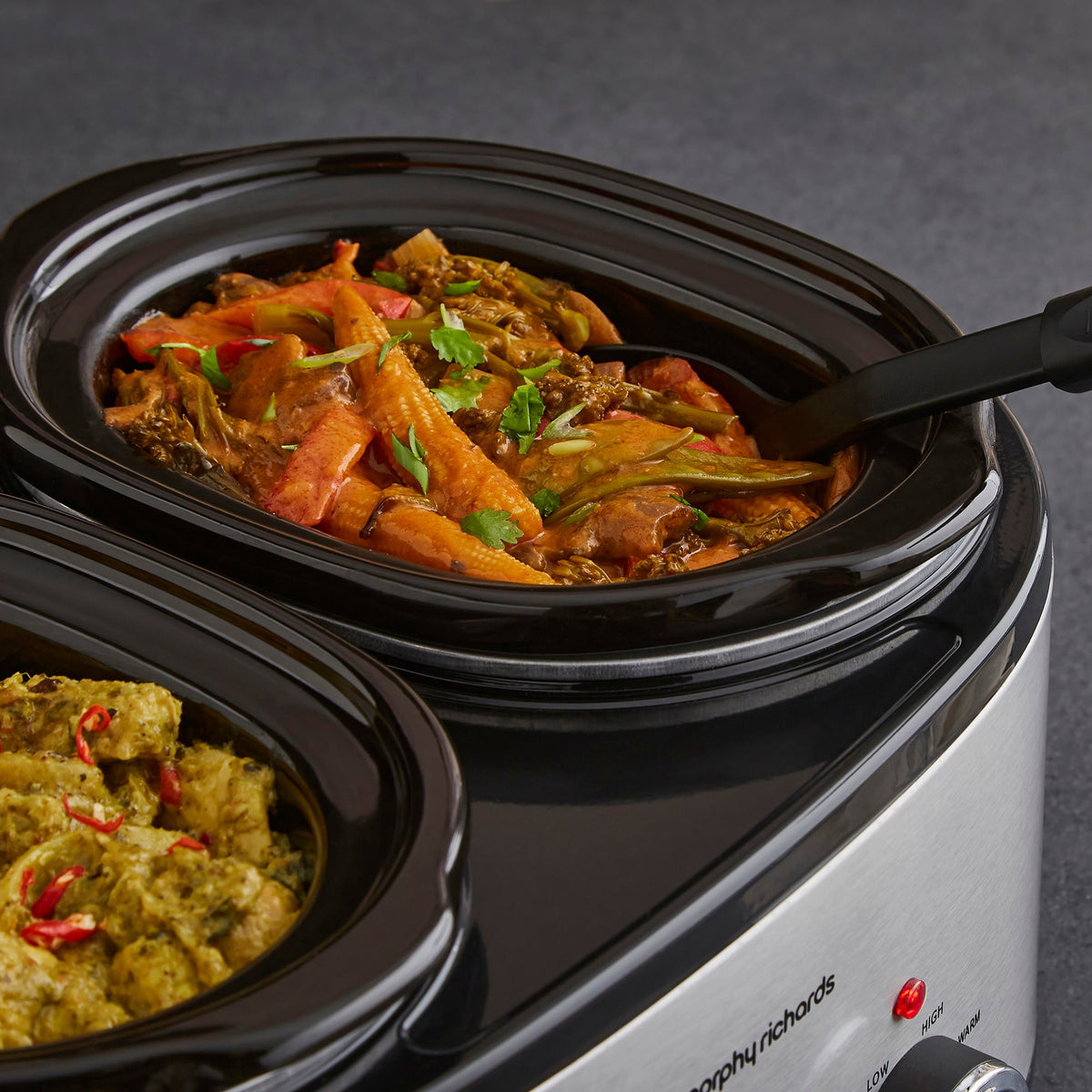 Morphy Richards Slow Cooker DuoServe 3.8L Brushed Stainless Steel product image
