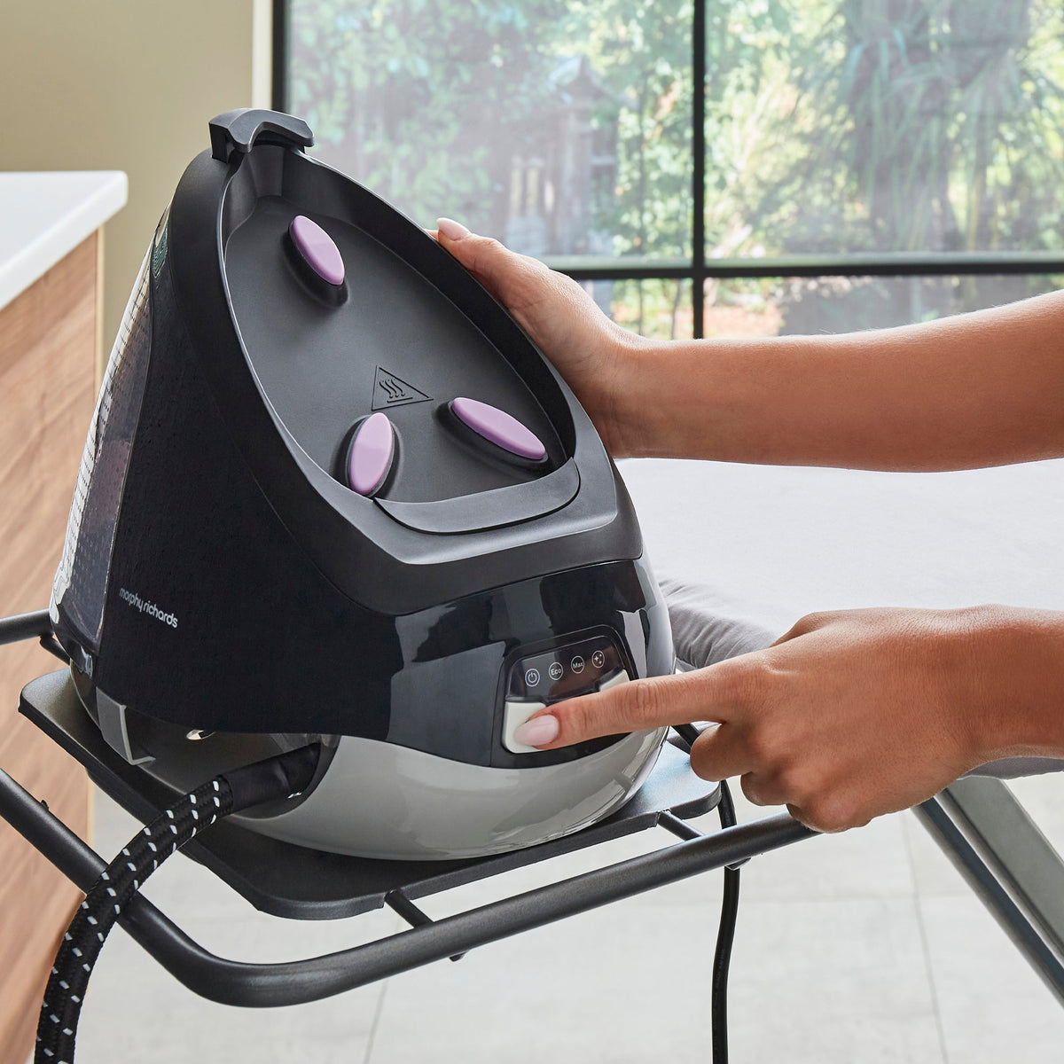 Morphy Richards Easy Steam Steam Generator Iron 6 Bar Blue & White product image
