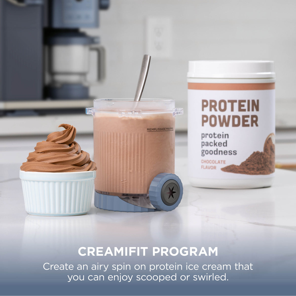 Ninja CREAMi Scoop & Swirl Soft Serve Maker - Navy - CreamiFit programme