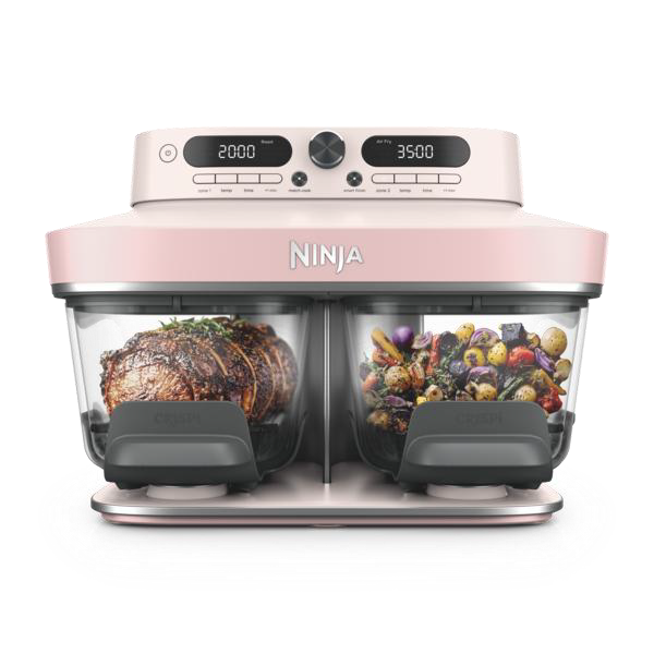 Ninja CRISPi DualZone 8-Function Glass Air Fryer in Rose Quartz — product photo