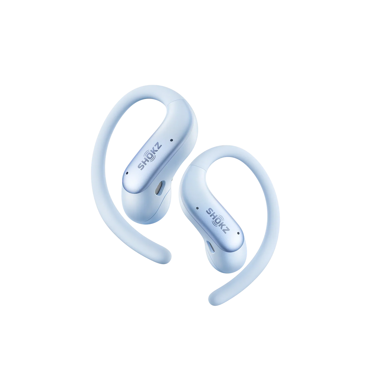 Shokz OpenFit Air 2 Open-Ear Earbuds - Ice Blue - angled view