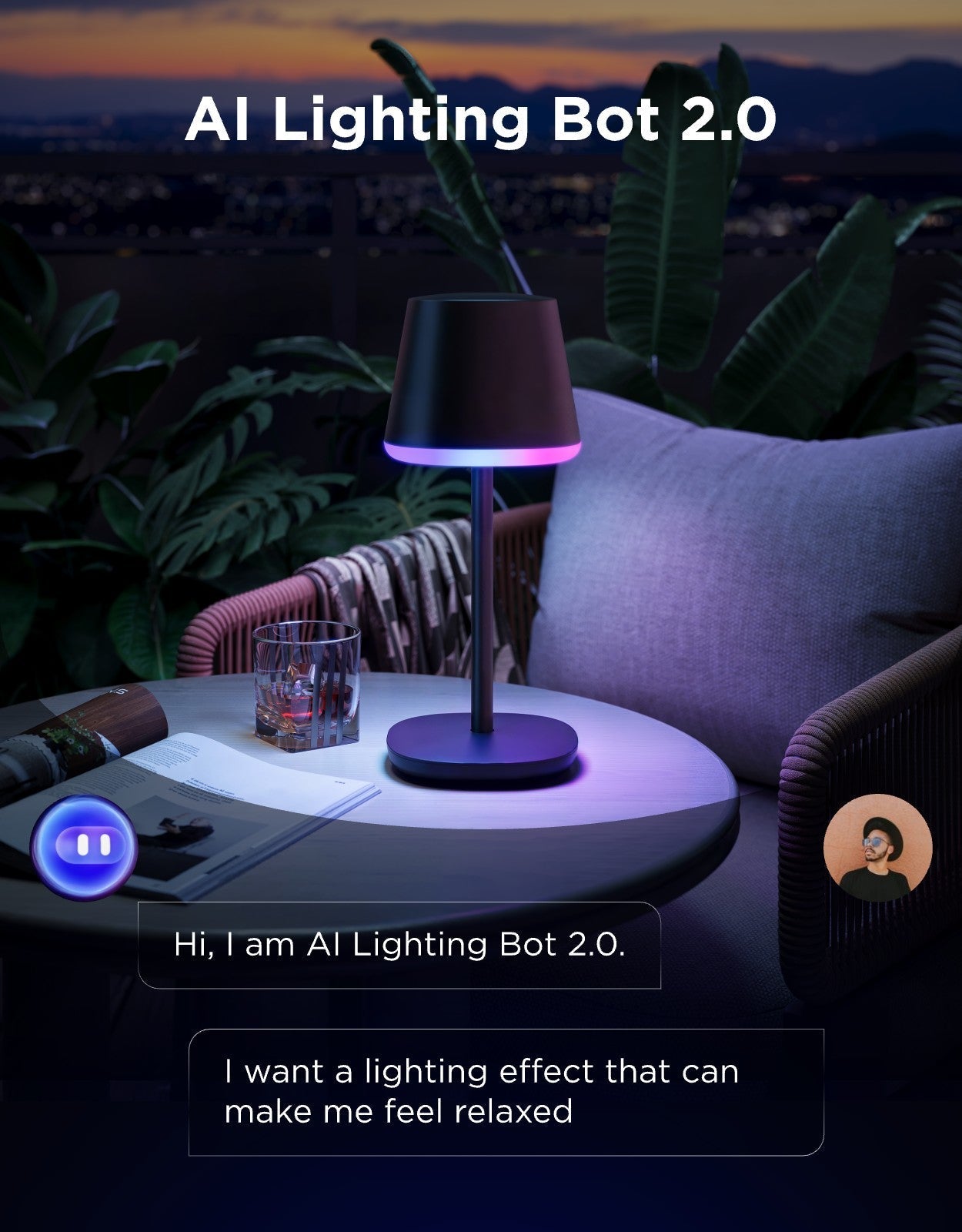Govee Table Lamp Classic Cordless Smart Table Lamp Black - official product image
